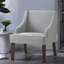 Comfortable Linen Accent Chairs, Wood Legs Modern Style For Home
