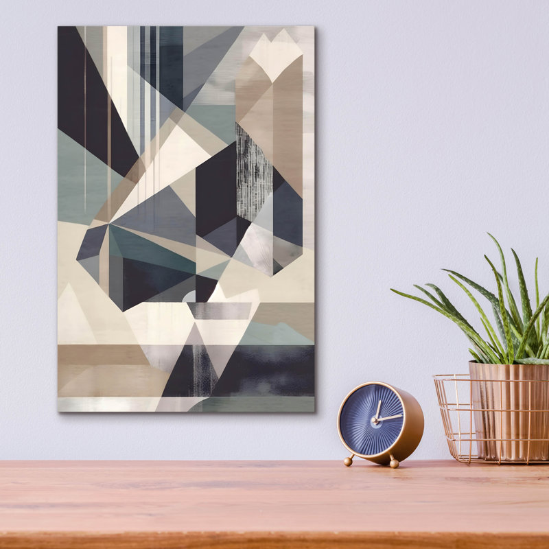 "Geometric 4" par Petals Prints Design, H 16 po x l 12 po x P 0,13 po