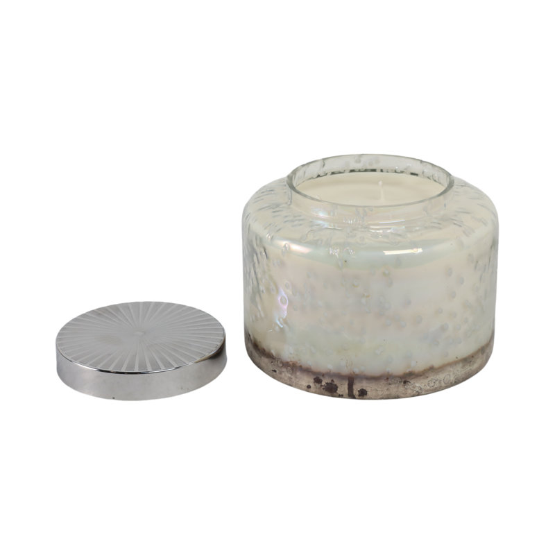 Decorative Scented Candle with Lid for Living Room Decor - Modern Glass Candle for Coffee Table, Bookshelf, or Bedroom - 7"