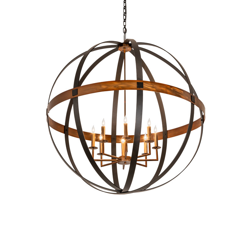 Atlas 8 - Light Copper/Blackwash Sphere Pendant