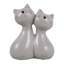 Figurine moderne en céramique assise pour chat pour la maison - Décoration d'objets décoratifs pour la décoration de salon ou de vestibule - Gris