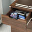 Armoire de rangement de bureau à 3 tiroirs HOMcom, sous le bureau avec roulettes, grain de bois brun