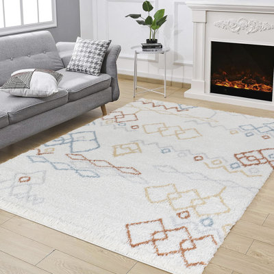 Tapis ivoire à poils longs Loft
