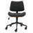 Modern Executive Armless Office Desk Chair with Bentwood Backrest, Premium Leather, Silent Wheels, Easy Assembly, Black-2060674469
