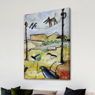 " Dog On Wire " by Tori Campisi Painting Print