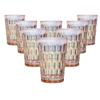 Ensemble de 8 verres à whisky iridescents Rex