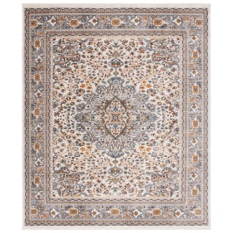 Tapis ivoire / gris Lauren Ralph Lauren 1121, Rectangulaire 9 pi x 13 pi