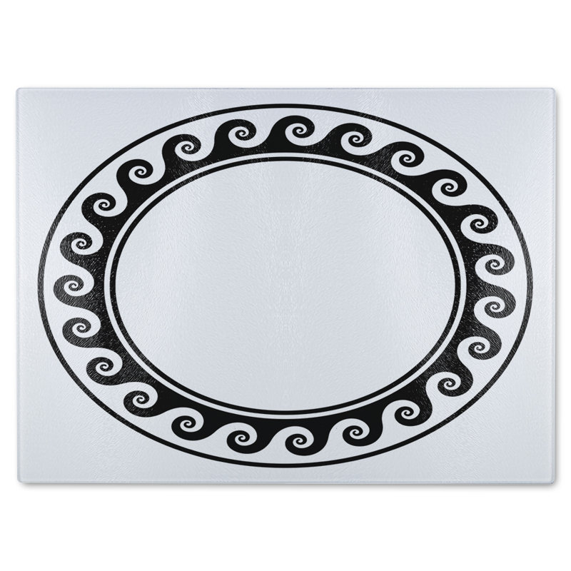 Decorative Egyptian Glass Chopping Board, 28cm L x 20cm W
