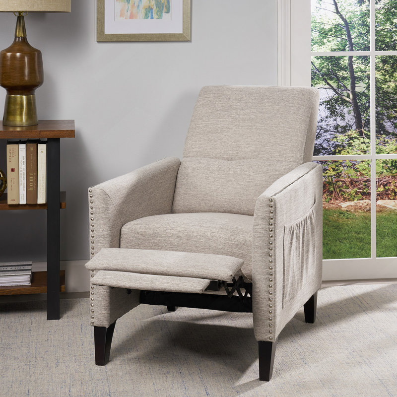 Fauteuil inclinable, Tissu gris pâle