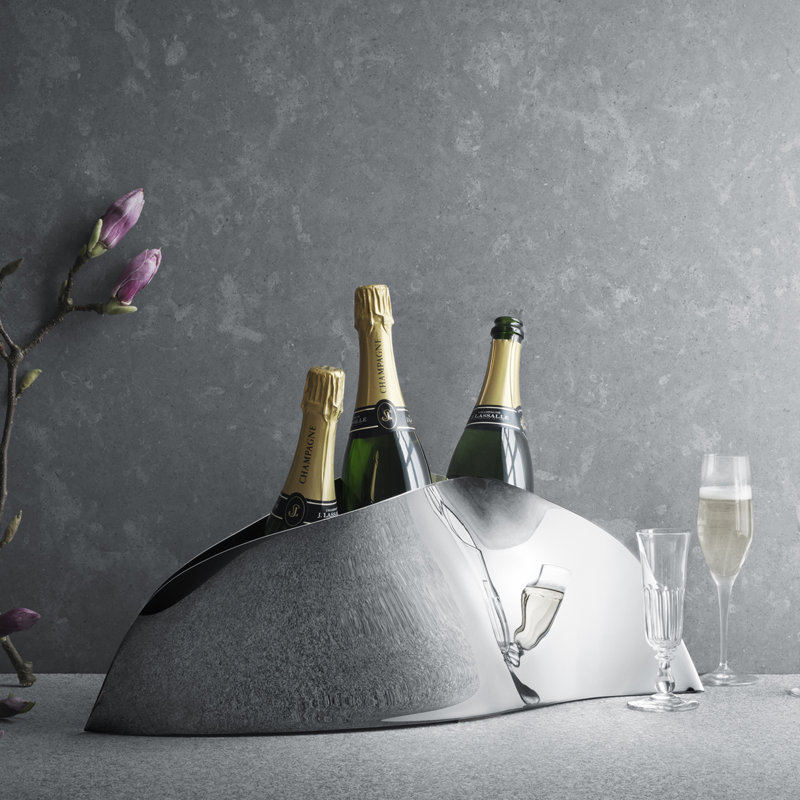 Grande Stainless Steel Champagne Cooler with Polished Finish