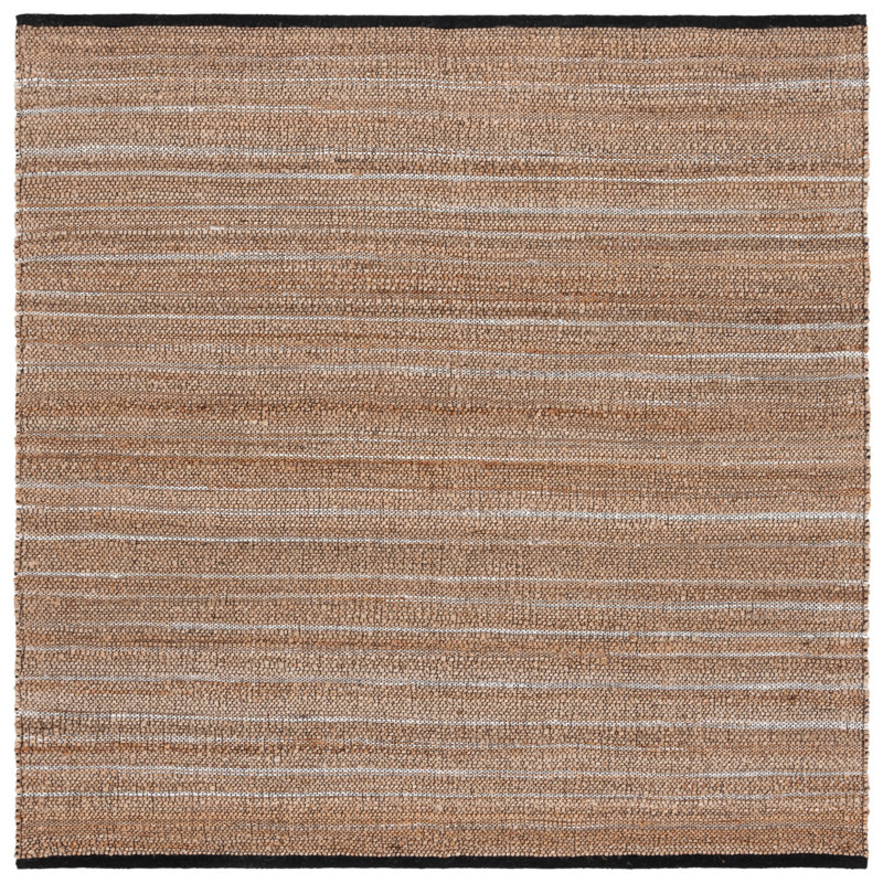 Erleen Flat Weave Jute/Cotton Rug in Light Brown/Beige, Square 6'