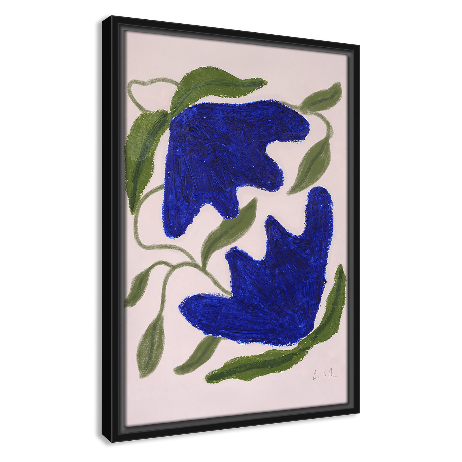 Colette "Blue Anemones No. 02" Print, Black, 19.5" H x 13.5" W