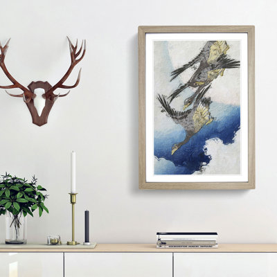 Flying Geese by Utagawa Hiroshige - Framed Print