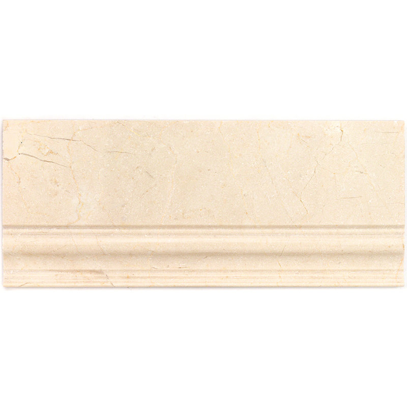 Crema Marfil Polished Marble Bullnose Tile Trim 4.75'' x 12''