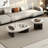 Simple shaped microcrystalline stone coffee table