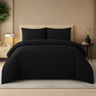 Microfiber Striped Duvet Cover Set