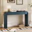 Console d'entrée avec design cannelé - plateau ovale et 2 tiroirs-1584190990