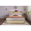 Grand lit plateforme tapissier avec rangement hydraulique, DEL et amp; USB - aucun sommier requis, support solide-18426964-18426953