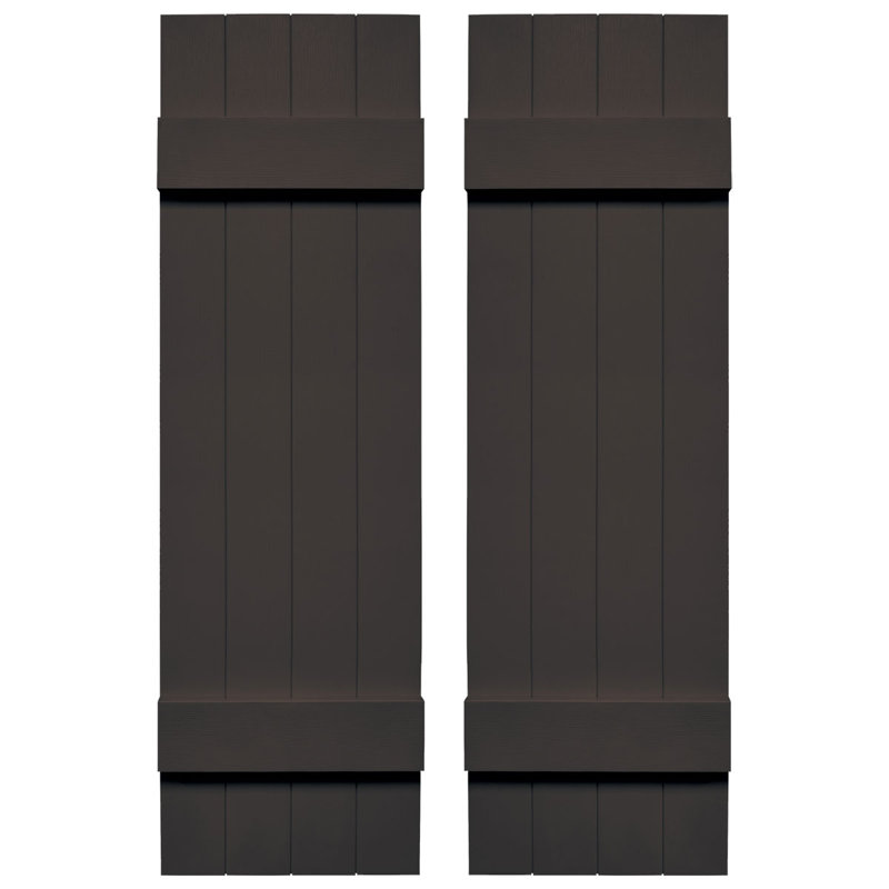 Builders Edge, volets sur mesure TailorMade jointés, volets Board-n-Batten, avec volets à volets, Brun mousquet, 31"