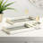 Savoy White Stackable Serving and Display Trays with Glass Top, Set of 2 (Abstract Chevrons)
