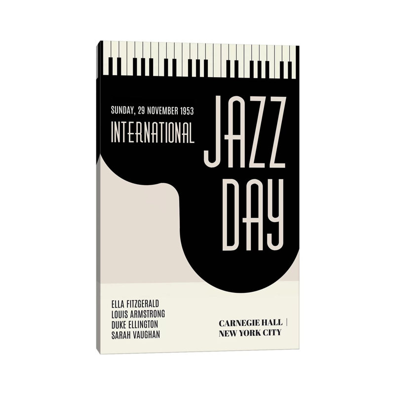 Jazzy Days by Kubistika - Print on Canvas, 30.48cm H x 20.32cm W x 1.91cm D, Wrapped Canvas