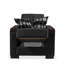Fauteuil de rangement avec revêtement en chenille grise de qualité, revêtement en chenille de qualité, style