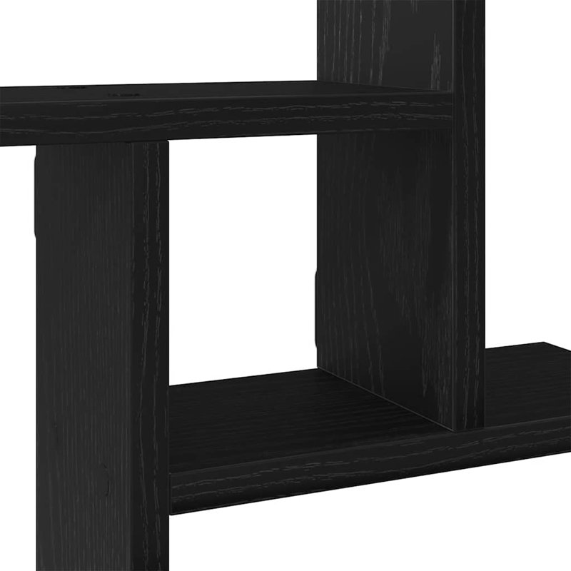 Wall Shelves 2 Pcs Black Oak Engineered Wood, 38cm H x 38cm W x 12cm D