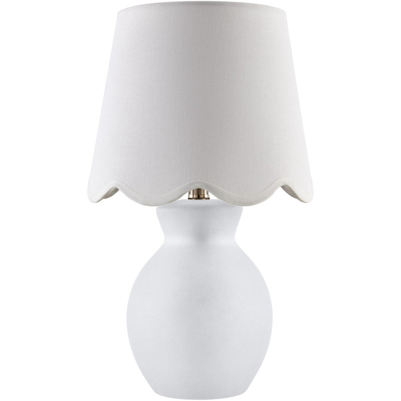 Lampe de table Momsen, Blanc / Blanc, Blanc / Blanc, H 15 po x l 8 po x P 8 po