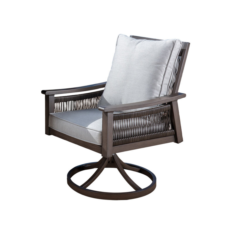 Fauteuil de patio pivotant avec coussin Arati