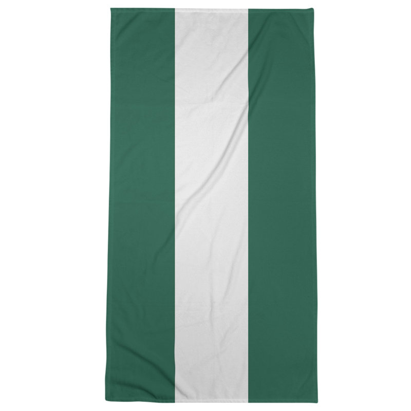 Bath Towel, Green/White