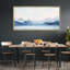 «Minimal Landscape Tranquil Hues Soft Blue Mountain Range», reproduction sur toile encadrée-111665259-98042532