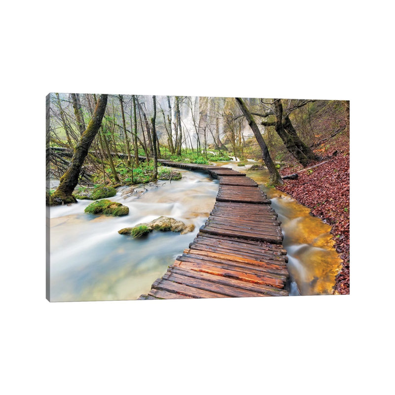 A Walk In The Woods, Plitvice Lakes National Park, Croatia by Jim Nilsen - Wrapped Canvas Print