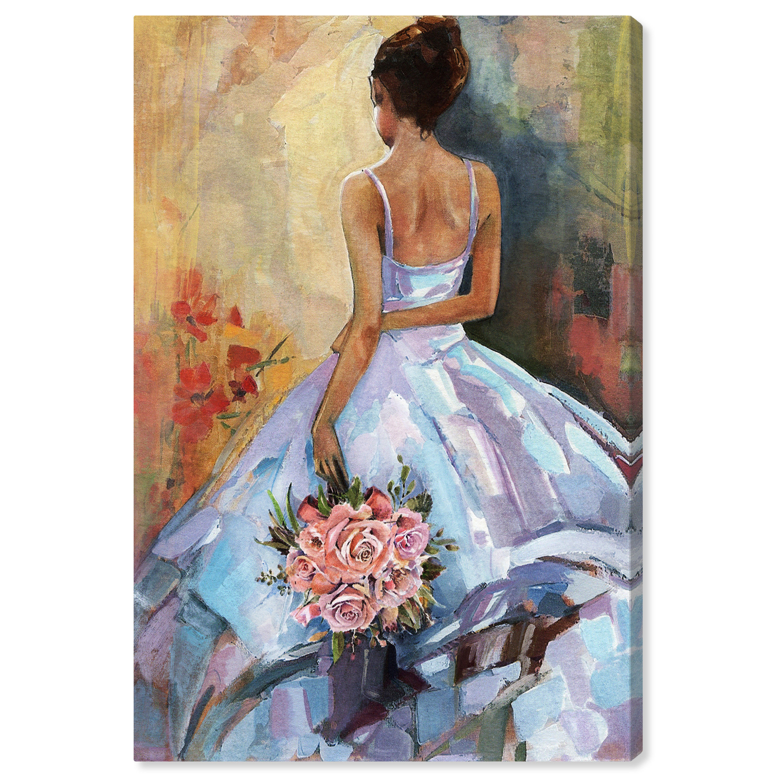Rose, Princess Flower Dress Rose On Canvas Print