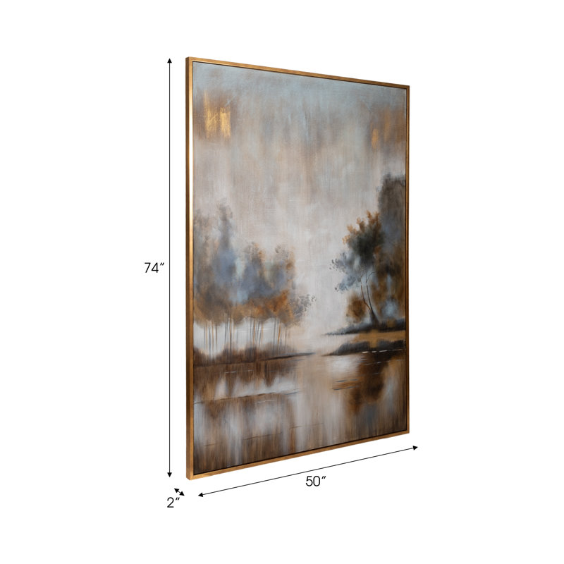 Large Multicolor Abstract Landscape Canvas Painting