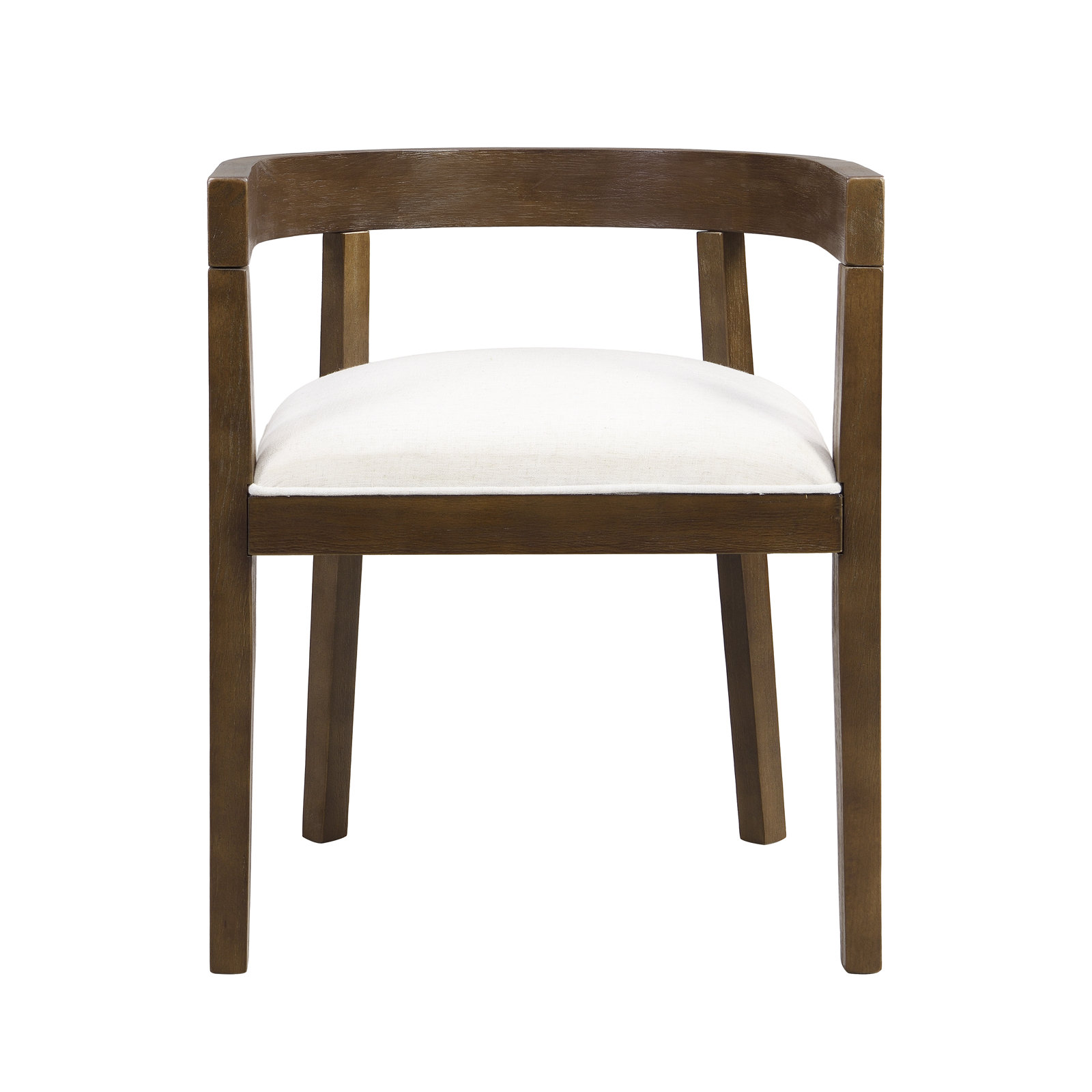 Daney Armchair, Beige Polyester Blend, Walnut