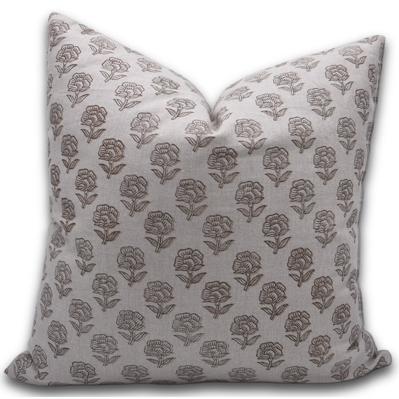 Linen Pillow Cover, Square, 20"H x 20"W, Rohini Floral