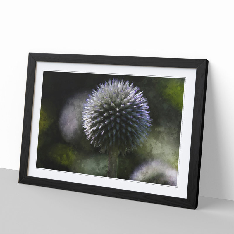 Thistle Flower Vol.4 - Picture Frame Graphic Art, Black, 36cm H x 48cm W x 2cm D