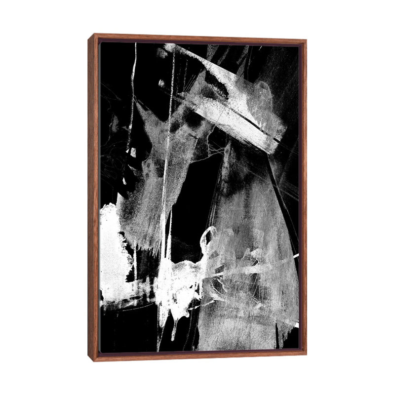 Glam et noir II - noir et blanc inversé 6 pièces, Cadre flottant classique en bois, H 121,92 cm x l 81,28 cm