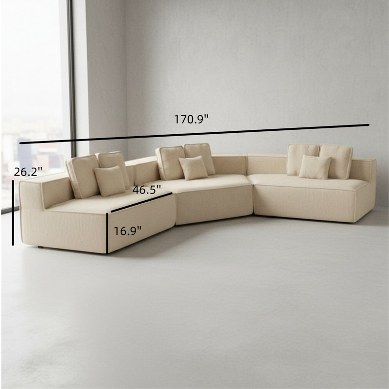 Le canapé modulaire compressible peut accueillir confortablement 3 à 5 personnes, ce qui en fait un choix idéal pour le salon.