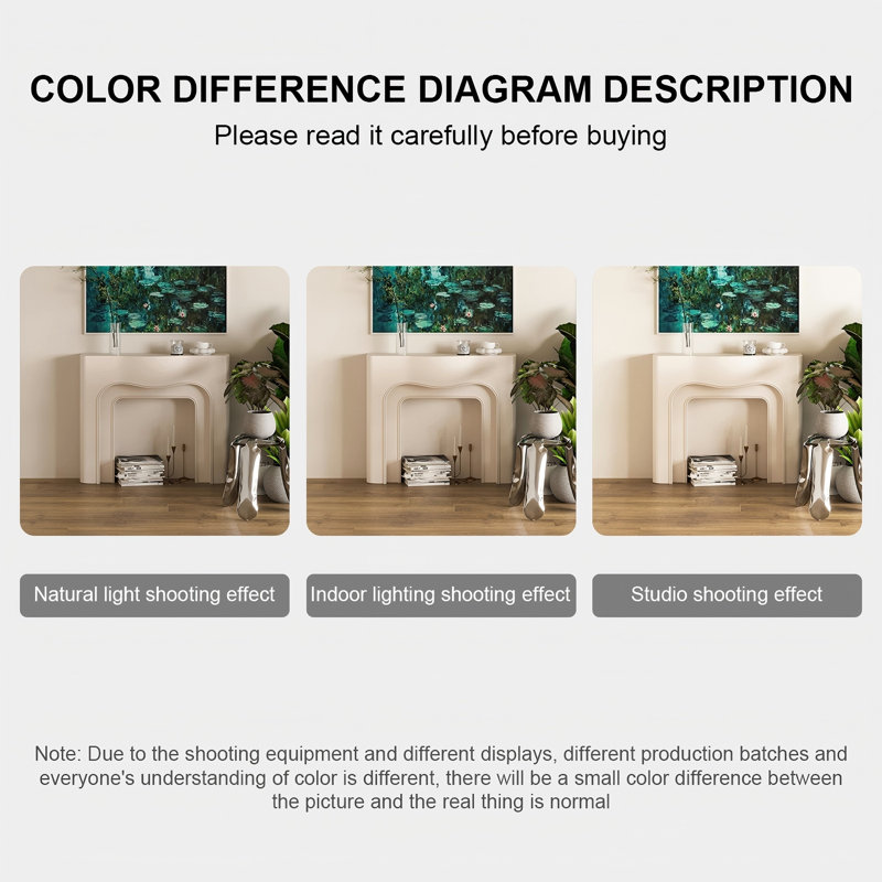 41.73"Modern Minimalist White Fireplace Mantel