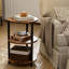 Table de bout ronde Ladonta, 3 tablettes de rangement à 3 niveaux (ensemble de 2)-1871781524-1819624245-1819624394