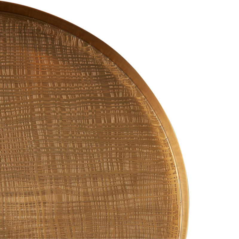 Plaid Etched Tray-Antique Brass