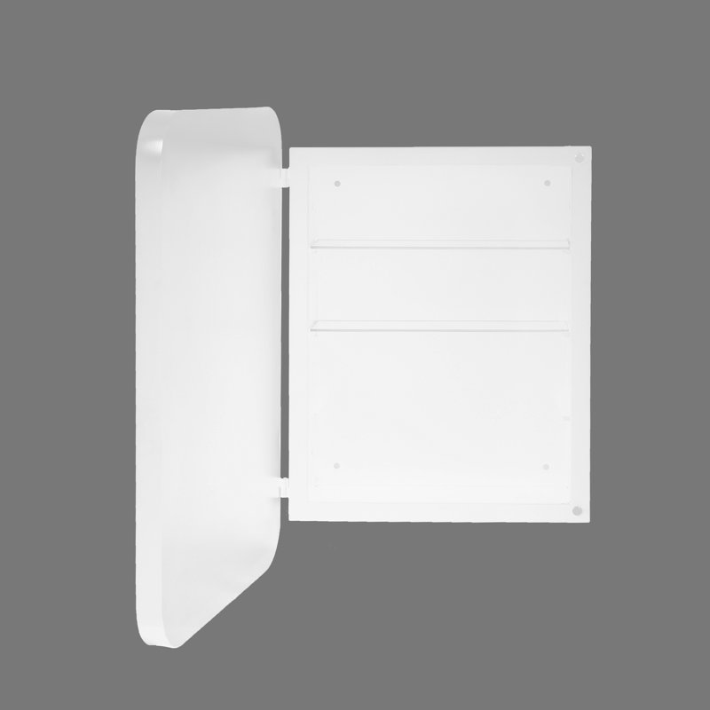 Armoire de salle de bain 16 po x 24 po avec tablette de miroir - Cadre en métal blanc, réglable, miroir de rangement encastré, réglable
