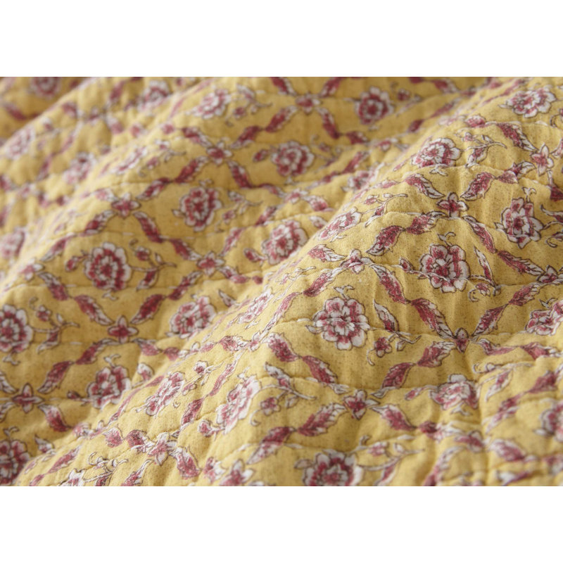 Delaney Floral Patchwork Cotton Reversible Throw Blanket