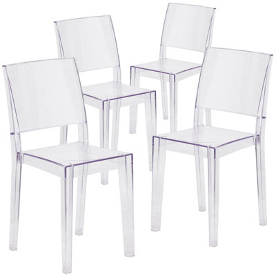 Chaise d'appoint empilable transparente Bralynne