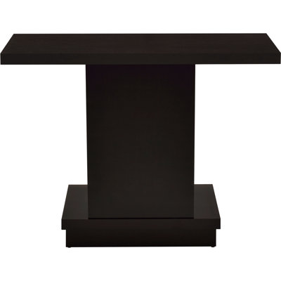 Cappuccino Engineered Wood Pedestal Console Table With Rich Brown Shade, Modern Geometric Look, And Stable Base For Primary Living Zones, 30X40x15.5 Inches Rectangular Warm Tone, Contemporary Style,