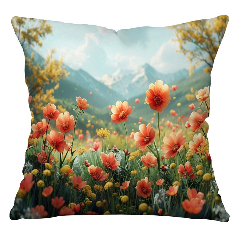   Reversible Throw Pillow, 18" H x 18" W
