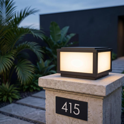 Lampadaire d'extérieur câblé 9,8 po avec ampoule E26 Quankoach
