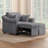 Praro Chenille 3-in-1 Convertible Sleeper Chair with Adjustable Backrest & Wheels-1568290