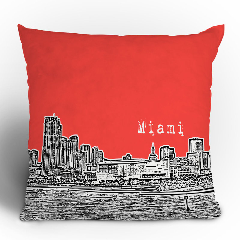 Bird Ave Miami Throw Pillow, 20" x 20", Red